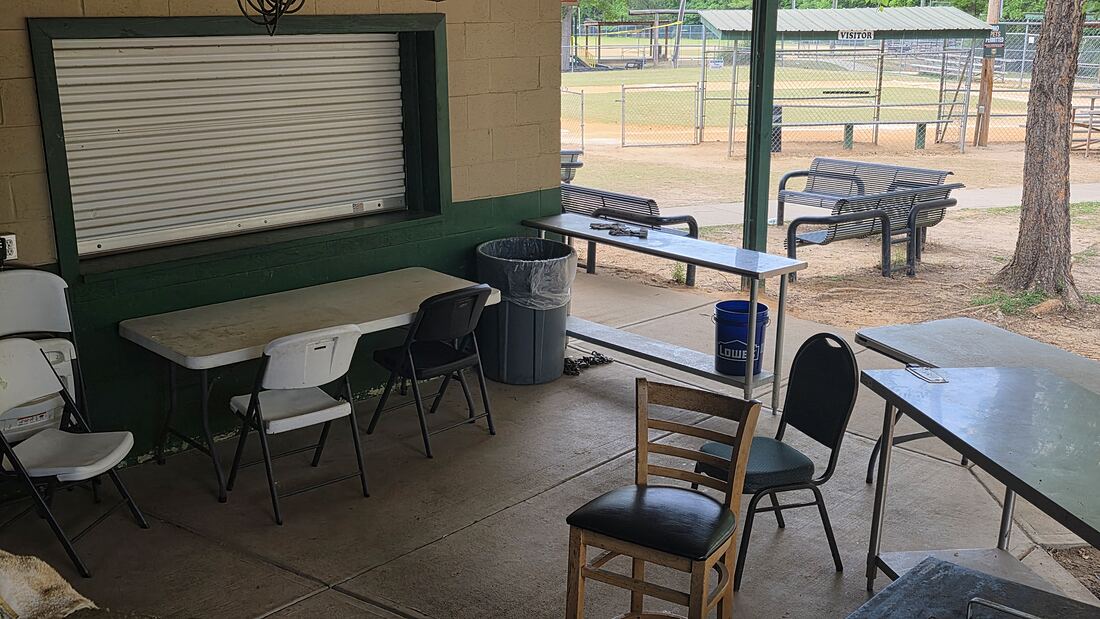 Inside the concession building at Bethel Park